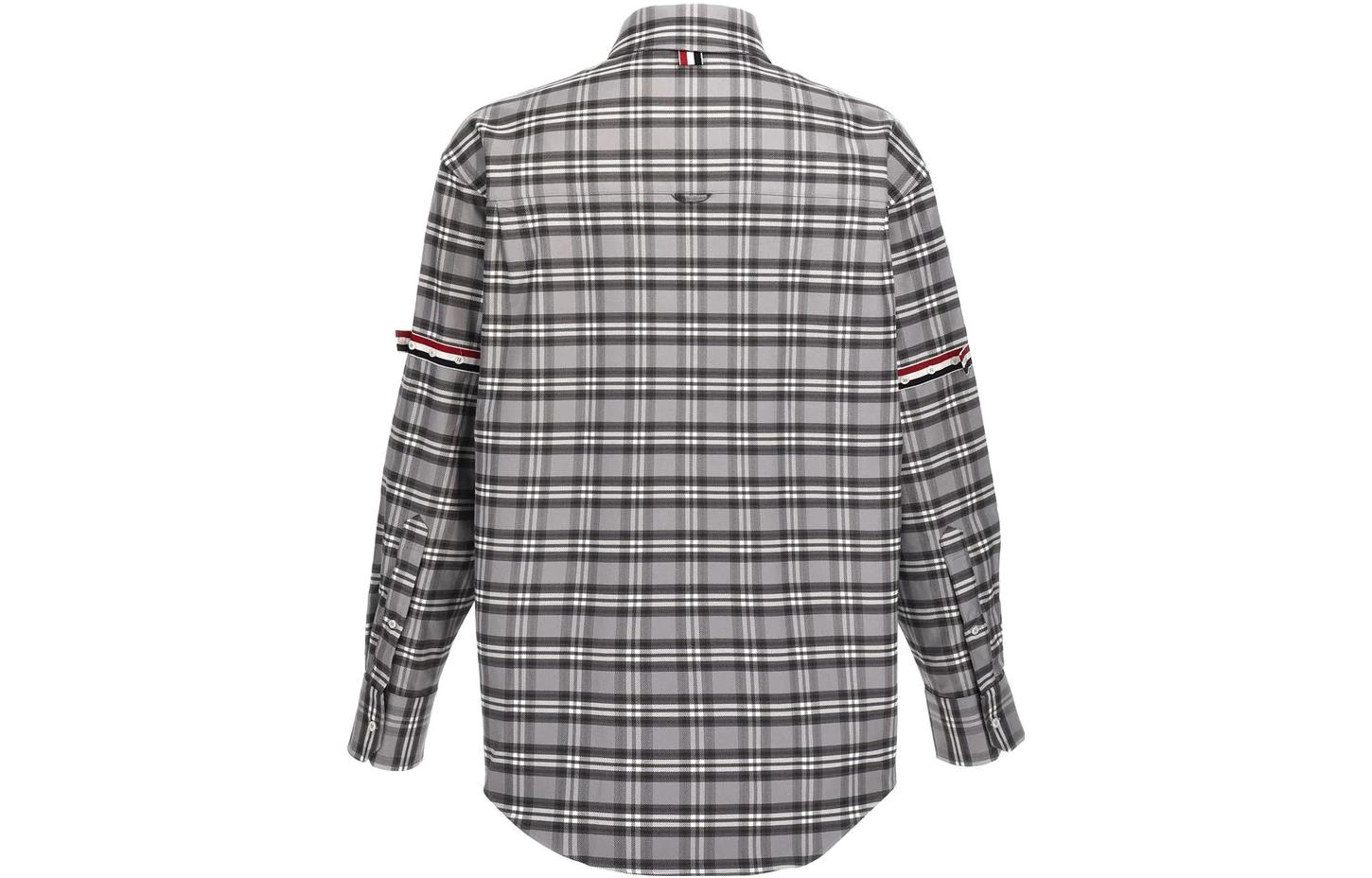 THOM BROWNE FW23 Pre-Fall Plaid Button-Up Long Sleeve Shirt Grey Men’s MWL389A-F0356-035 圖 3