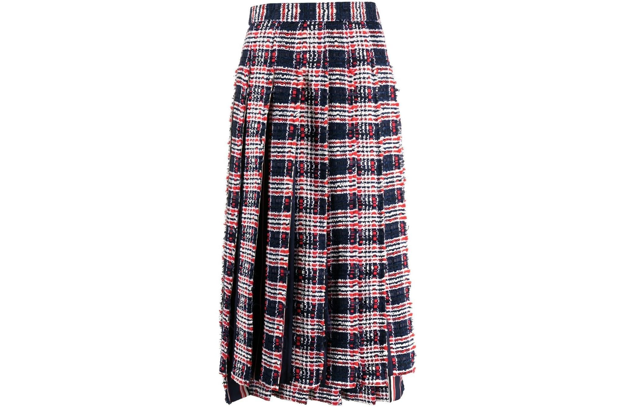 Order Thom Browne FW23 秋季格紋彈性腰圍長裙 多色 FGC979T-F0361-960