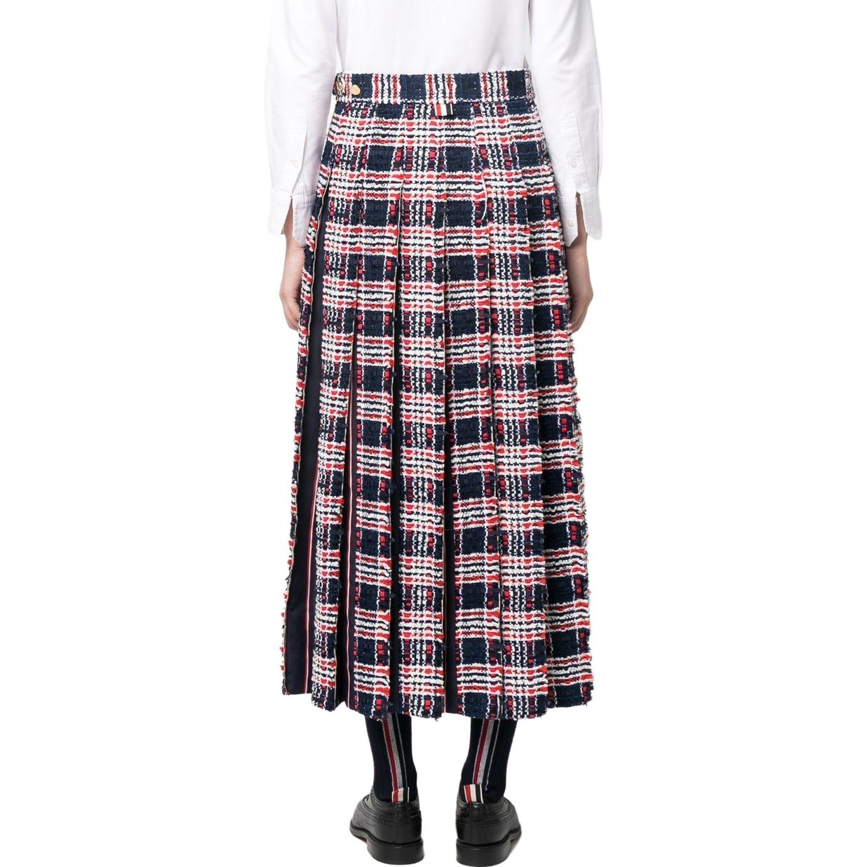 Shop Thom Browne FW23 秋季格紋彈性腰圍長裙 多色 FGC979T-F0361-960