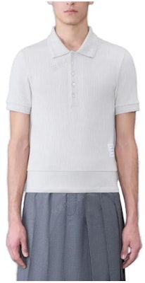 THOM BROWNE FW23 初秋白色短袖羅紋襯衫 Polo 衫 MJP178A-J0083-113 Order THOM BROWNE FW23 初秋白色短袖羅紋襯衫 Polo 衫 MJP178A-J0083-113