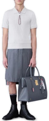 THOM BROWNE FW23 初秋白色短袖羅紋襯衫 Polo 衫 MJP178A-J0083-113 Lookbook THOM BROWNE FW23 初秋白色短袖羅紋襯衫 Polo 衫 MJP178A-J0083-113