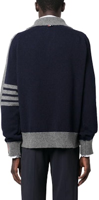 Thom Browne经典四条纹V领开衫毛衣蓝色 FW23秋冬SS21款 MKA468AY1026415 Details for Thom Browne经典四条纹V领开衫毛衣蓝色 FW23秋冬SS21款 MKA468AY1026415