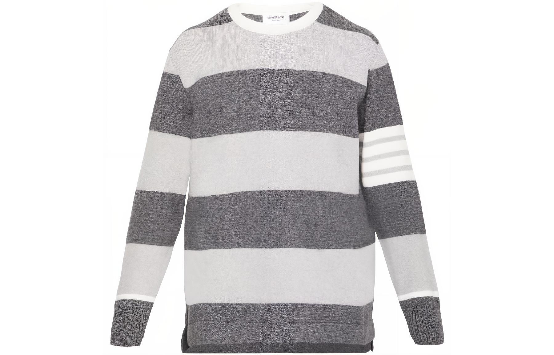 Thom Browne FW23 Pre-Fall Striped Crewneck Pullover Sweater . MKA483A-Y1030-982