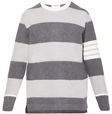 Thom Browne FW23 Pre-Fall Striped Crewneck Pullover Sweater Lelaki. MKA483A-Y1030-982 Buy Thom Browne FW23 Pre-Fall Striped Crewneck Pullover Sweater Lelaki. MKA483A-Y1030-982