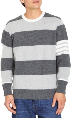Thom Browne FW23 Pre-Fall Striped Crewneck Pullover Sweater Lelaki. MKA483A-Y1030-982 Lookbook Thom Browne FW23 Pre-Fall Striped Crewneck Pullover Sweater Lelaki. MKA483A-Y1030-982