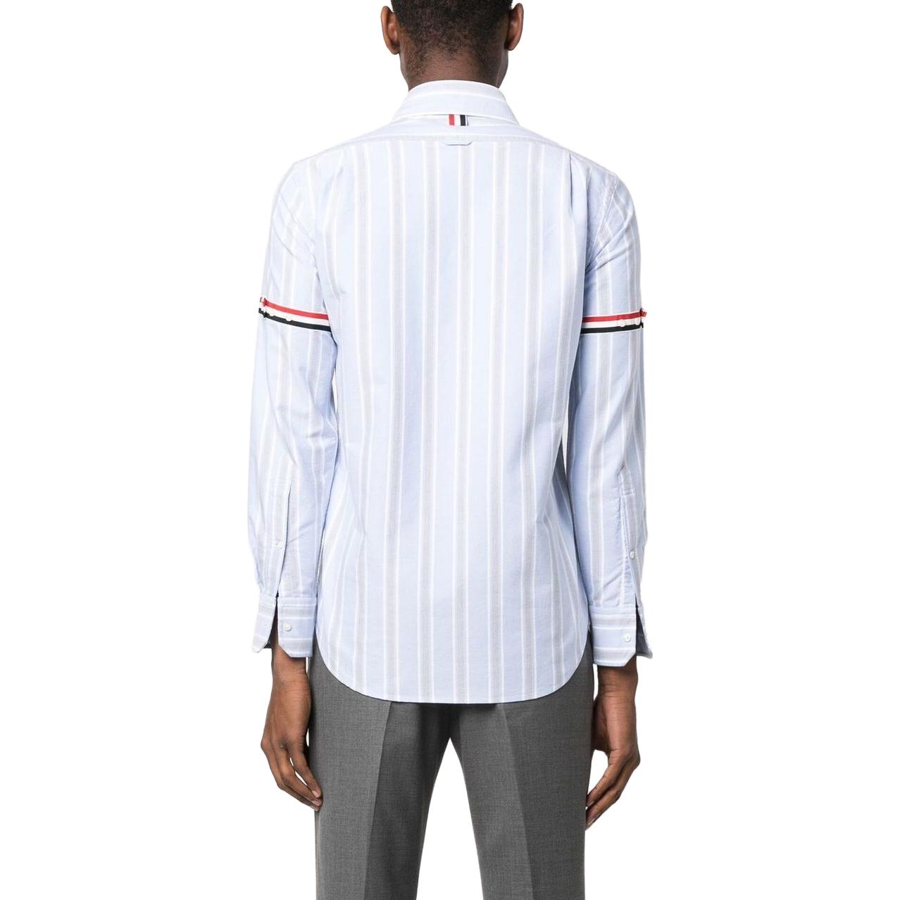 THOM BROWNE FW23 Pre-Fall Striped Single-Breasted Shirt Light Blue MWL301A-F0352-480 圖 4