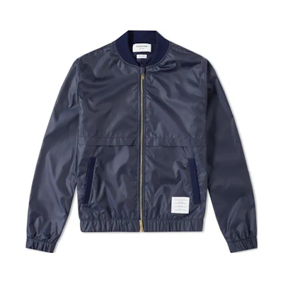 Thom Browne FW23 Solid Color Zip-Up Stand Collar Jacket Black MJT079A-03215-415