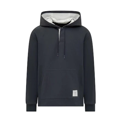 Thom Browne FW23 Solid Logo Hoodie Navy Blue Long Sleeve Pullover MJT377A-J0065-415
