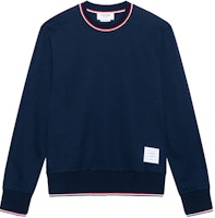 THOM BROWNE FW23 Solid Striped Crewneck Knit Sweater Navy Blue Men’s MJT401A-J0055-415 THOM BROWNE FW23 Solid Striped Crewneck Knit Sweater Navy Blue Men’s MJT401A-J0055-415