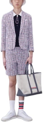 THOM BROWNE FW23 Striped Polo Collar Short Sleeve Shirt Blue MKP109A-Y3014-415 Purchase THOM BROWNE FW23 Striped Polo Collar Short Sleeve Shirt Blue MKP109A-Y3014-415