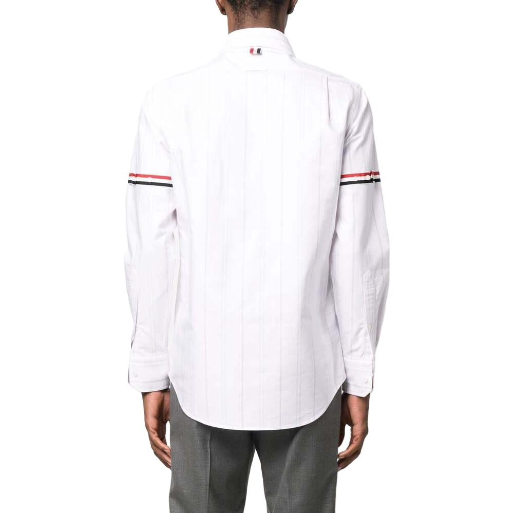 THOM BROWNE FW23 White Striped Long Sleeve Shirt  Fashion. MWL301O07720680 圖 6