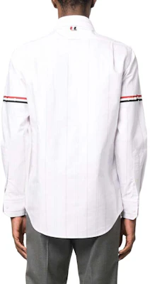 THOM BROWNE FW23 Kemeja Lengan Panjang Putih Garis-Garis Fashion. MWL301O07720680 Details for THOM BROWNE FW23 Kemeja Lengan Panjang Putih Garis-Garis Fashion. MWL301O07720680