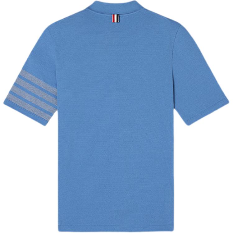 Thom Browne FW24  Four-Bar Knit Pocket Short Sleeve Polo Shirt Blue MJP204A-J0155-450 圖 3