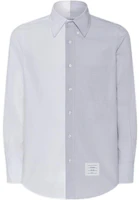 THOM BROWNE FW24 Gray Colorblock Long-Sleeve Shirt. MWL404C-F0313-035 THOM BROWNE FW24 Gray Colorblock Long-Sleeve Shirt. MWL404C-F0313-035