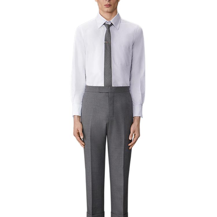 THOM BROWNE FW24  Gray Colorblock Long-Sleeve Shirt. MWL404C-F0313-035 圖 3