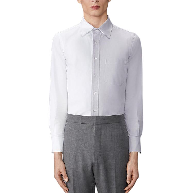 THOM BROWNE FW24  Gray Colorblock Long-Sleeve Shirt. MWL404C-F0313-035 圖 4