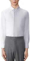Shop THOM BROWNE FW24 灰色拼接長袖襯衫 MWL404C-F0313-035