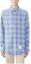 Buy 톰 브라운 FW24 라이트 블루 체크 버튼업 긴소매 셔츠 MWL400O-F0664-450