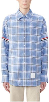 톰 브라운 FW24 라이트 블루 체크 버튼업 긴소매 셔츠 MWL400O-F0664-450 Order 톰 브라운 FW24 라이트 블루 체크 버튼업 긴소매 셔츠 MWL400O-F0664-450