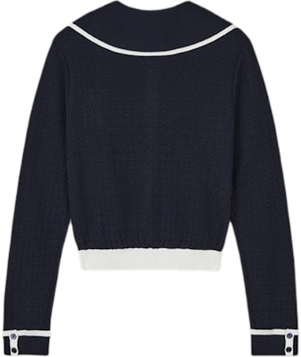 Thom Browne FW24 Navy Blue Cotton Knit Sweater Lengan Panjang. FKC594A-Y3009-415 Lookbook Thom Browne FW24 Navy Blue Cotton Knit Sweater Lengan Panjang. FKC594A-Y3009-415