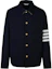 Order THOM BROWNE FW24 海軍藍條紋領單排扣西裝外套 MJO220U-F0522-415