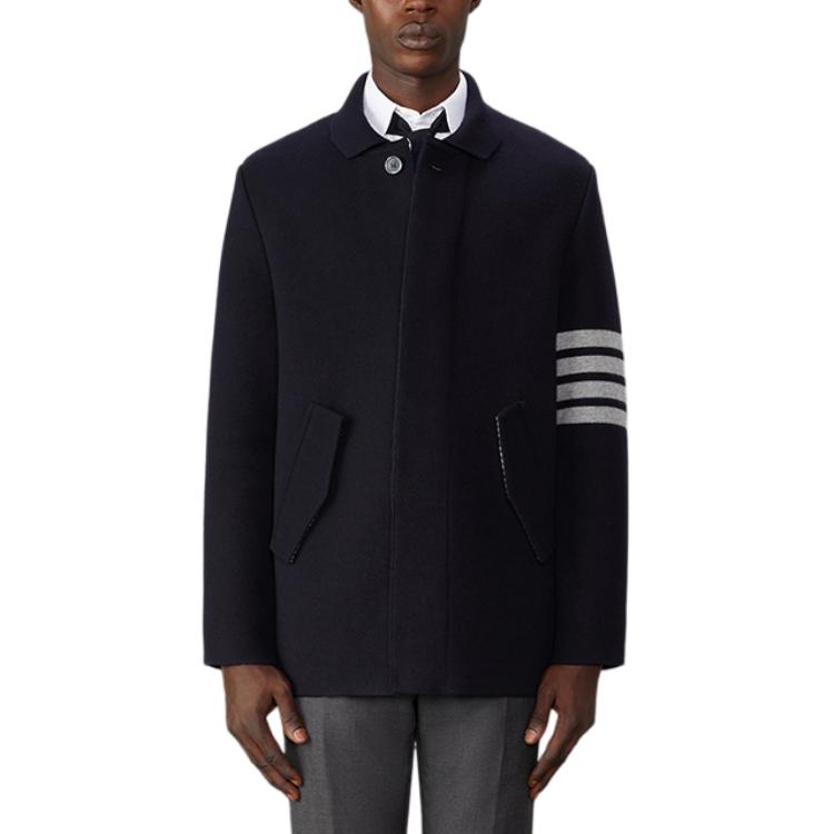 Thom Browne FW24 Four-Bar Single-Breasted Pocket Jacket Navy Blue MKJ125A-Y1019-415