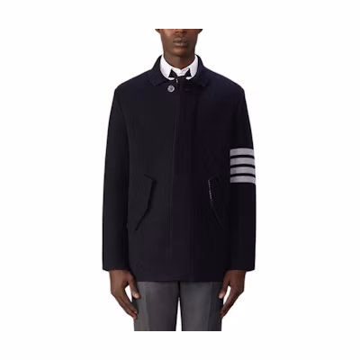 Thom Browne FW24 Four-Bar Single-Breasted Pocket Jacket Navy Blue MKJ125A-Y1019-415