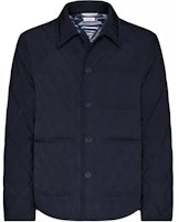 THOM BROWNE FW24 Quilted Twill Polyester Pocket Shirt Jacket Blue MJD107X-07259-415 THOM BROWNE FW24 Quilted Twill Polyester Pocket Shirt Jacket Blue MJD107X-07259-415