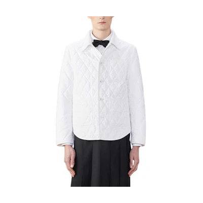 Thom Browne FW24 White Plaid Shirt Single-Breasted Long Sleeve Jacket MJD110Y-03634-100
