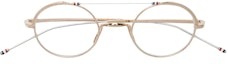 Lookbook トムブラウン ゴールドオーバル眼鏡 サイドロゴストライプ ユニセックススタイル TBX9104101
