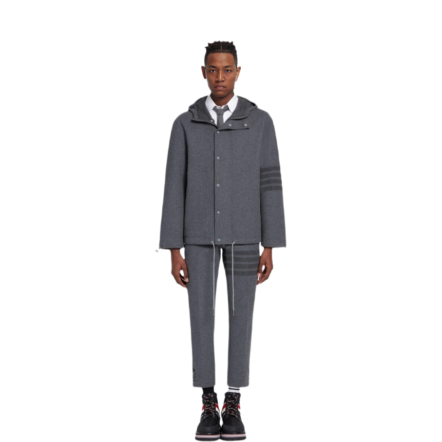 Thom Browne Gray 4-Bar Stripe Hooded Blazer Jacket MJT245A-06772-035 圖 4