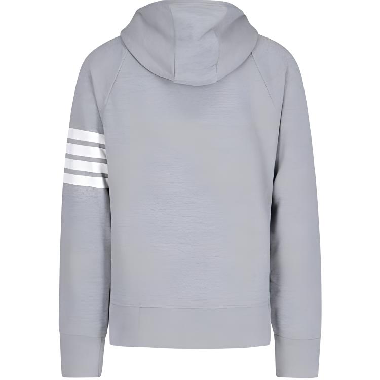 Shop 톰브라운 그레이 클래식 4-바 스트라이프 집 후디 - 봄 컬렉션. MJT022L-00535-068