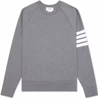 Thom Browne Gray Classic Four-Stripe Waffle Knit Crewneck Sweatshirt MJT205A-06452-035 Thom Browne Gray Classic Four-Stripe Waffle Knit Crewneck Sweatshirt MJT205A-06452-035