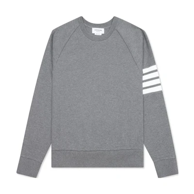 Thom Browne Gray Classic Four-Stripe Waffle Knit Crewneck Sweatshirt MJT205A-06452-035