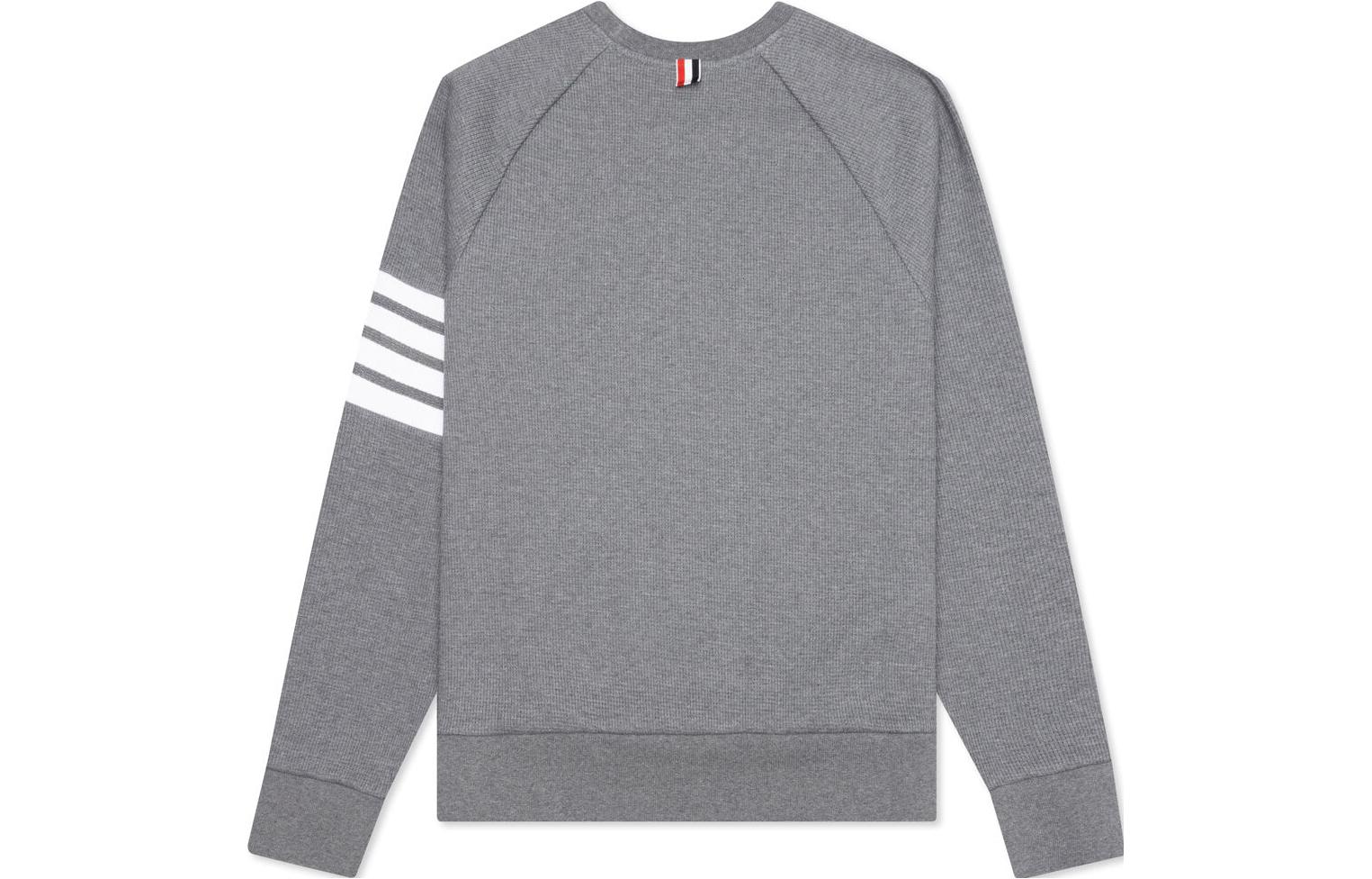 Purchase トムブラウン グレー クラシック フォーストライプ ワッフルニット クルーネック スウェット MJT205A-06452-035