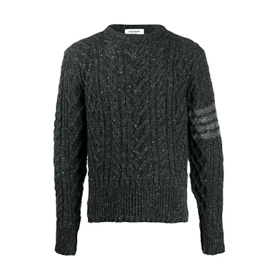 Thom Browne Gray Four-Bar Wool Knit Sweater MKA313A-00278-025