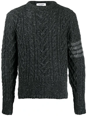 Thom Browne 灰色四道杠羊毛針織毛衣 MKA313A-00278-025 Order Thom Browne 灰色四道杠羊毛針織毛衣 MKA313A-00278-025