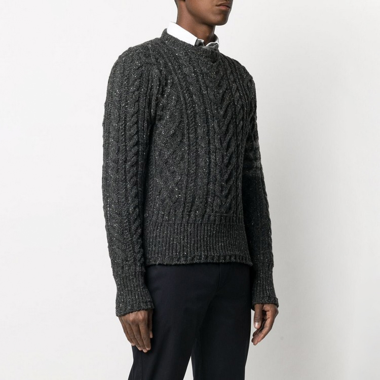 Shop Thom Browne Suéter de Lana Gris con Cuatro Barras MKA313A-00278-025