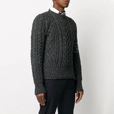 Thom Browne 灰色四道杠羊毛針織毛衣 MKA313A-00278-025 Shop Thom Browne 灰色四道杠羊毛針織毛衣 MKA313A-00278-025