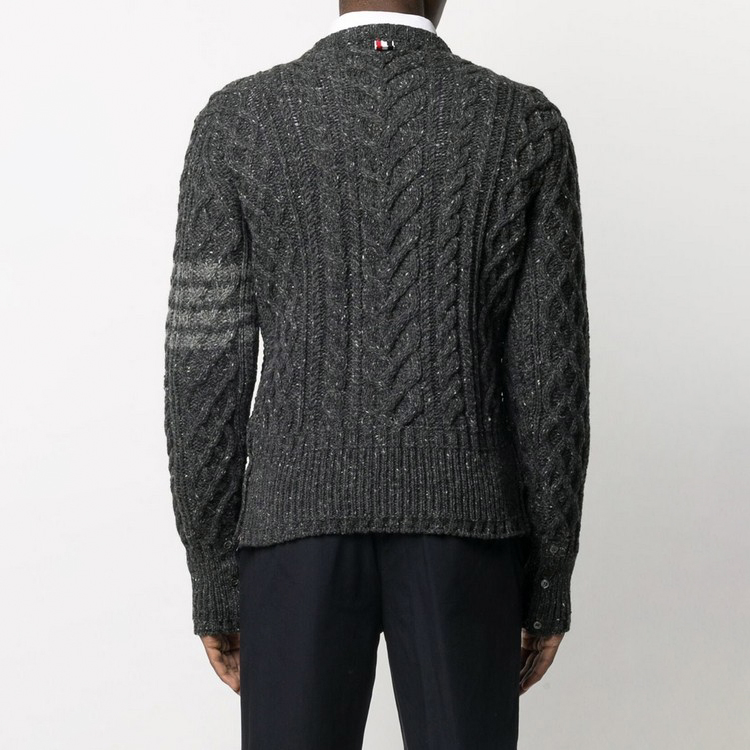 Purchase Thom Browne Suéter de Lana Gris con Cuatro Barras MKA313A-00278-025