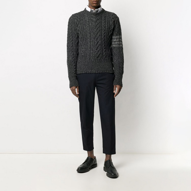 Details for Thom Browne Suéter de Lana Gris con Cuatro Barras MKA313A-00278-025