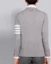 Purchase Thom Browne Gray Merino Wool 4-Bar Stripe V-Neck Cardigan Sweater MKC002A-00014-058