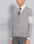 Sizing Thom Browne Gray Merino Wool 4-Bar Stripe V-Neck Cardigan Sweater MKC002A-00014-058