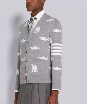 汤姆布朗 灰色条纹V领毛衣 MKC350A-Y1002-055 Purchase 汤姆布朗 灰色条纹V领毛衣 MKC350A-Y1002-055