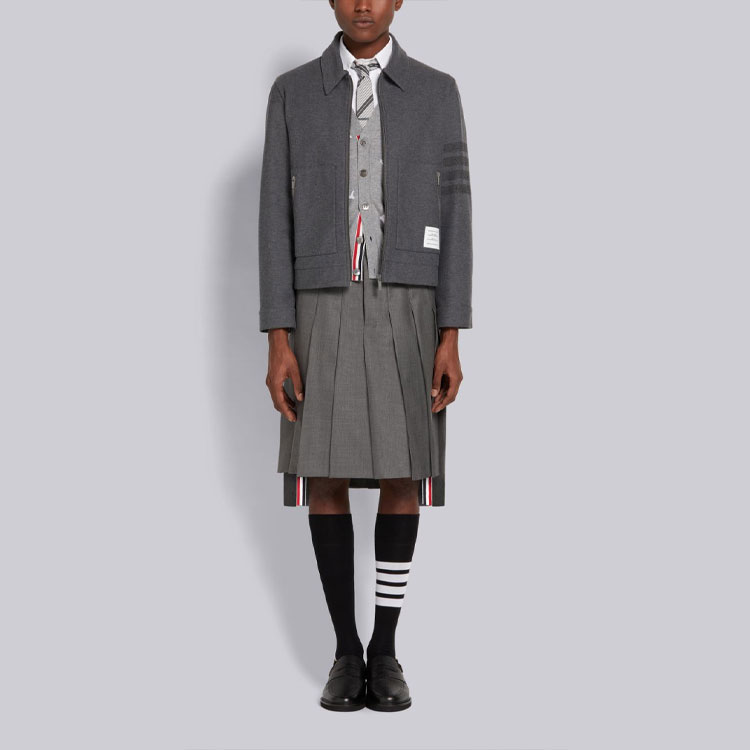 Details for 汤姆布朗 灰色条纹V领毛衣 MKC350A-Y1002-055