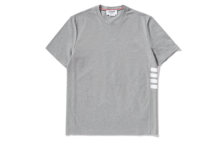 Order 톰 브라운 그레이 스트라이프 반팔 티셔츠 남성용 썸머 에디션 MJS123A00050-055