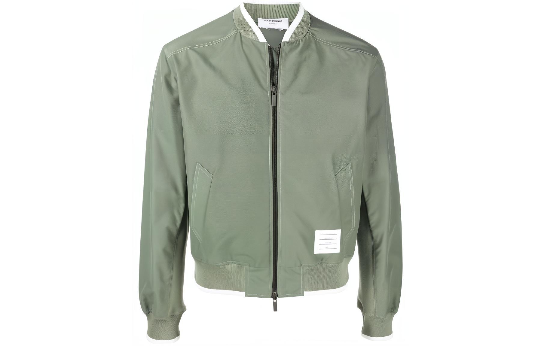 Thom Browne Green Zip-Up Jacket Crewneck MJT342A-07651-320