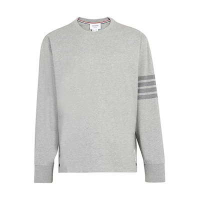 Thom Browne Grey 4-Stripe Cotton Long Sleeve T-Shirt MJS117A-06769-055