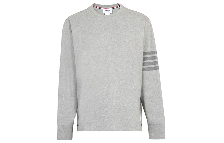 Order 톰브라운 그레이 4-스트라이프 코튼 긴팔 티셔츠 MJS117A-06769-055