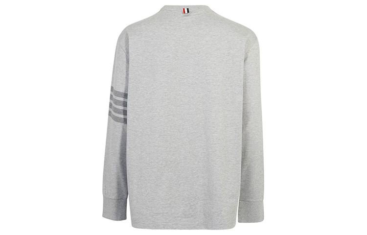 Lookbook 톰브라운 그레이 4-스트라이프 코튼 긴팔 티셔츠 MJS117A-06769-055